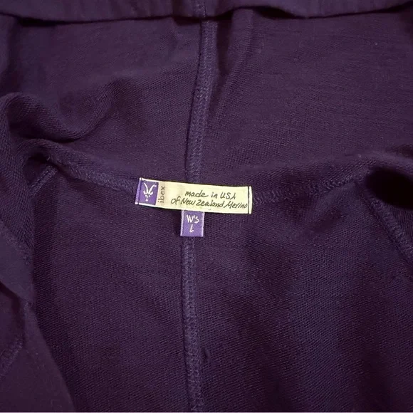 Ibex Wool Hooded Dress with Pockets and Thumbholes Sz Large Purple - Picture 2 of 10